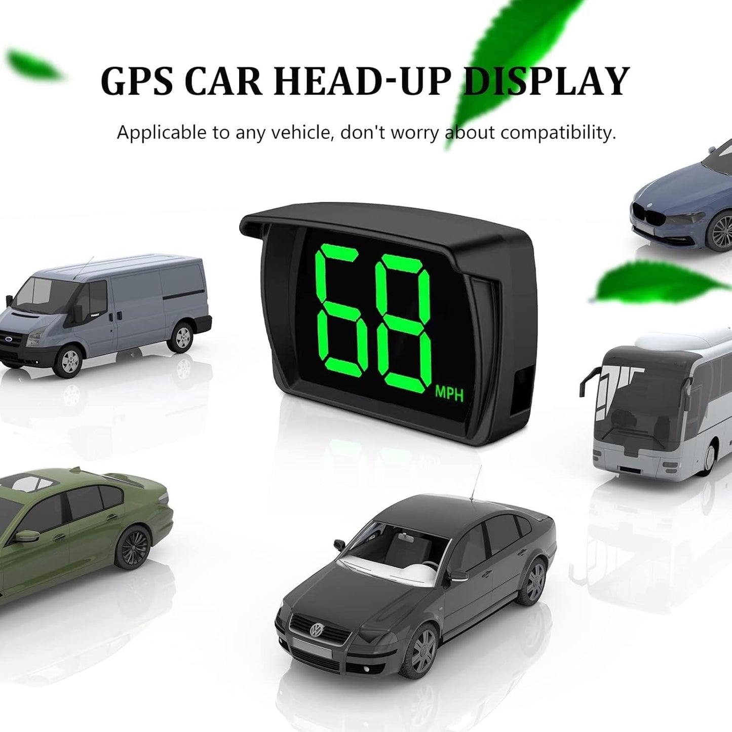 GPS Speedometer Digital Speedometer Cars Heads Up Display Y03 with Speed, Automatic Light Sensing, MPH Speedometer Plug and Play Applicable to All Cars