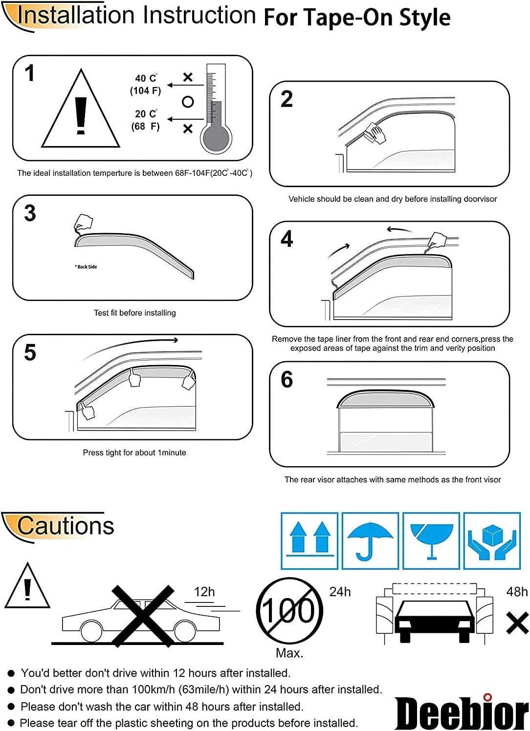 94076 Side Window Wind Deflector,4pcs Outside Mount Style Shade Sun Rain Guards Set,Dark Smoke Window Visors fit for 2009-2013 Nissan Rogue,2014-2015 Rogue Select