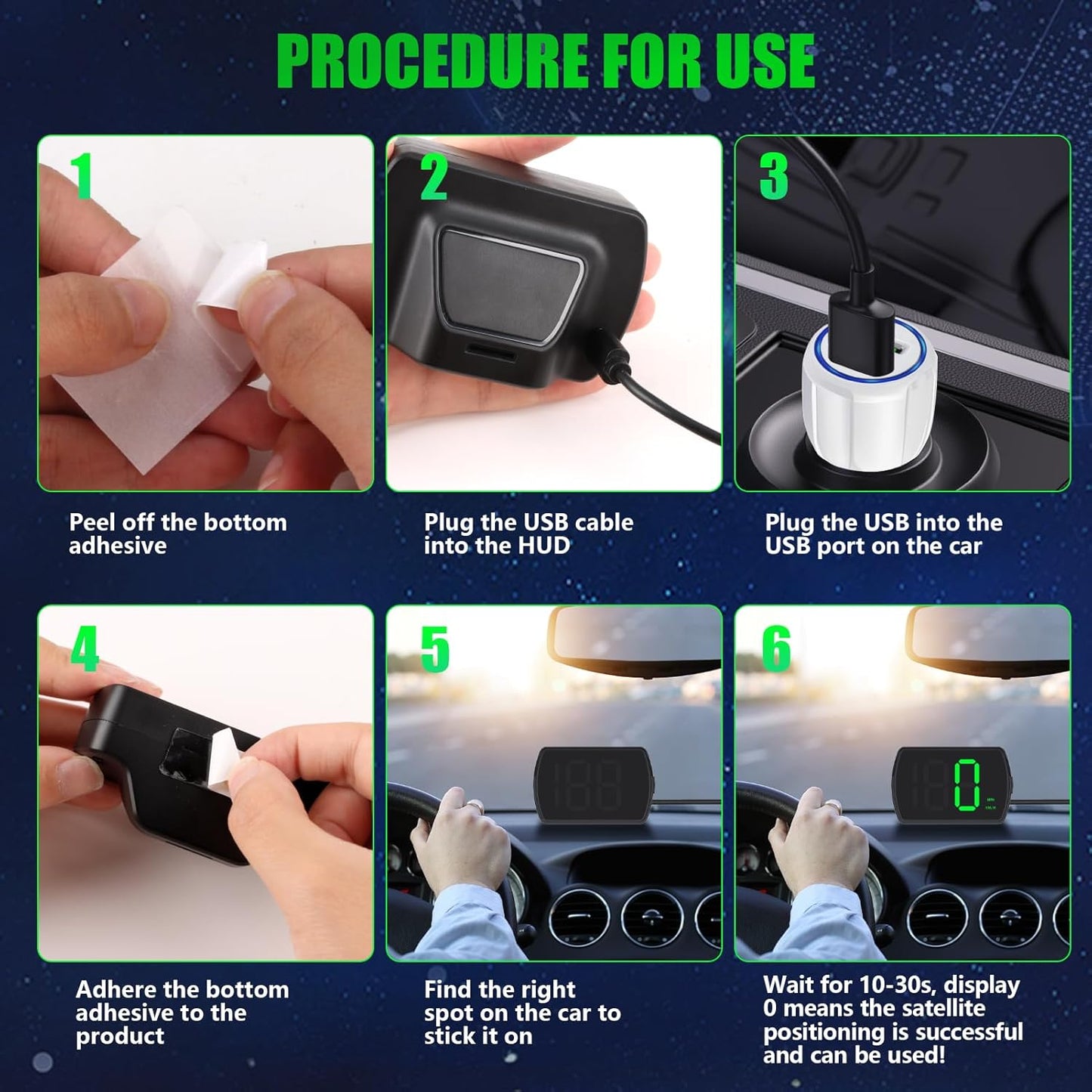 GPS Digital Speedometer for Car MPH, Universal HUD Speed Meter with LED Large Font, Plug Play for Car Truck Motor SUV Golf Cart All Vehicles (2 Pack Digital Speedometer with Charger)