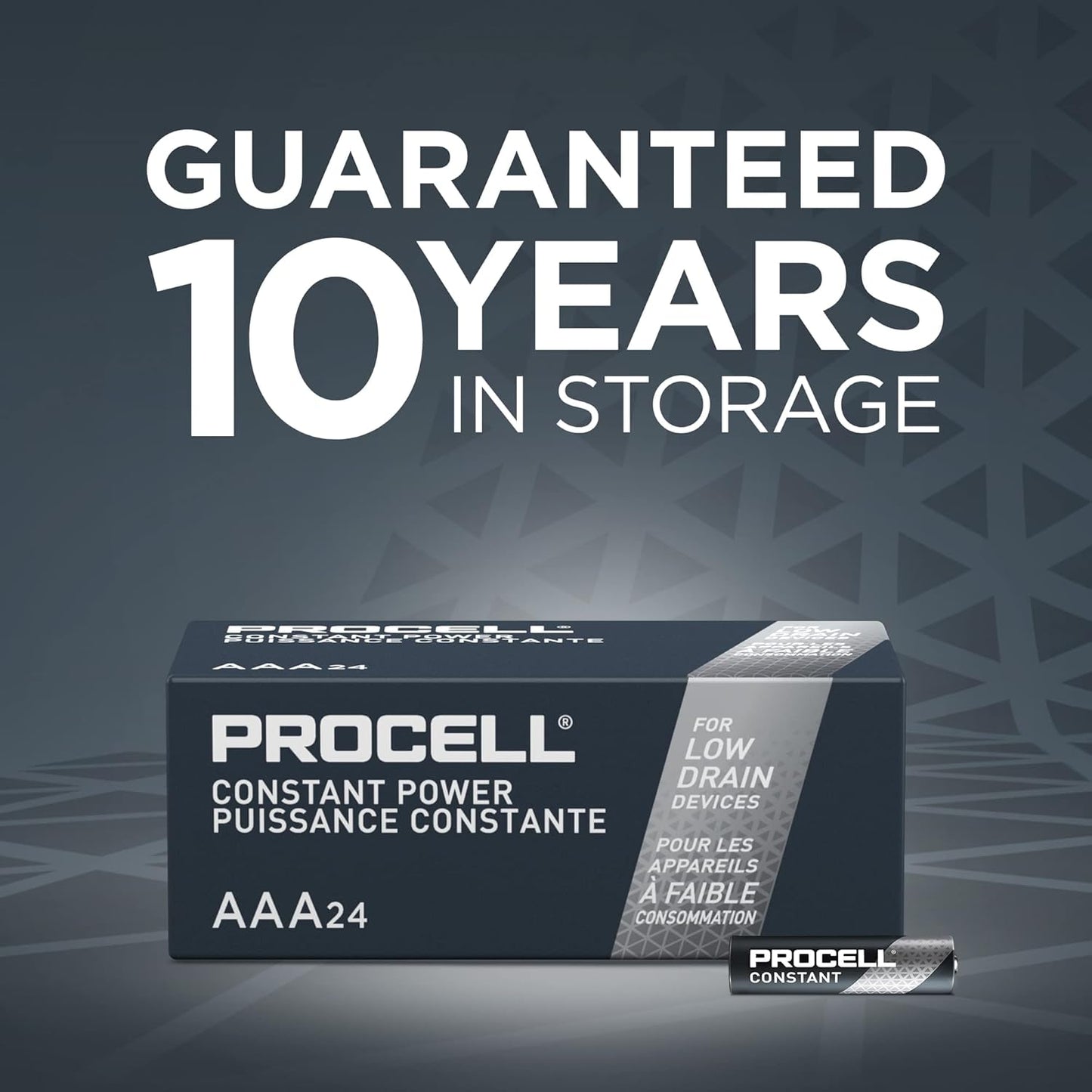 PROCELL Constant AAA Long-Lasting Alkaline Batteries (144 Pack), 10-Year Shelf Life, Bulk Value Pack for Consistent Moderate Drain Professional Devices
