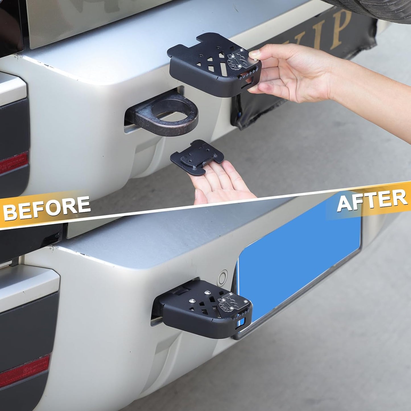 Rear Tow Towing Hook Foot Pedal for L@nd Rover Defender 90 110 130 2020-2025, Car Trailer Hook Carbon Steel Trailer Ring Accessories (Style B)