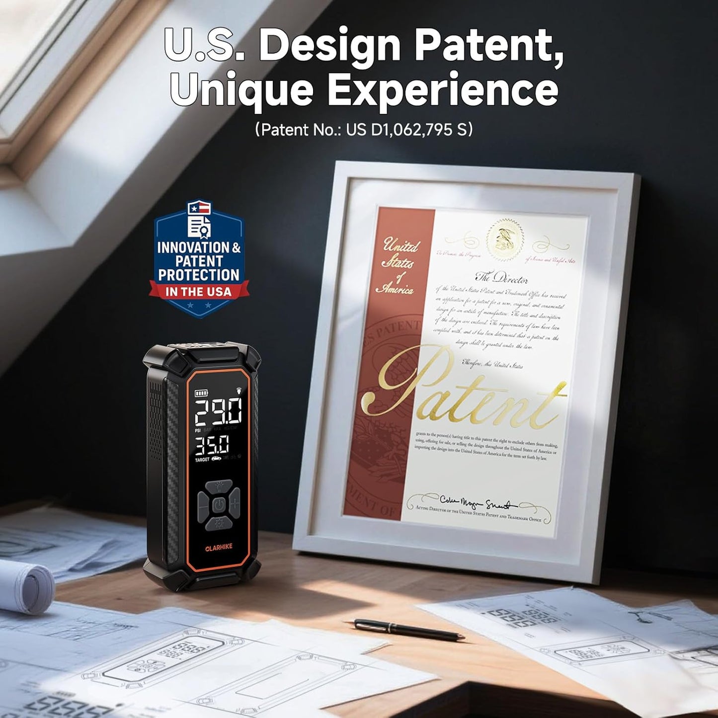 OlarHike Cordless Tire Inflator Portable Air Compressor, Air Pump for Car Tires, SUV, Pickup Truck, Bike, Motorcycle, Balls, Electric Pump with LED Light, Digital Pressure Gauge&Auto Shut-Off