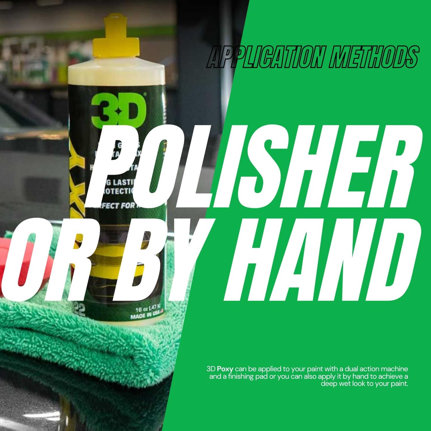 3D POXY Montan Wax Sealant – Long Lasting Hybrid Car Wax for High Gloss Finish & Paint Protection | Non-Staining Formula | Easy to Apply | Made in USA | 32 oz