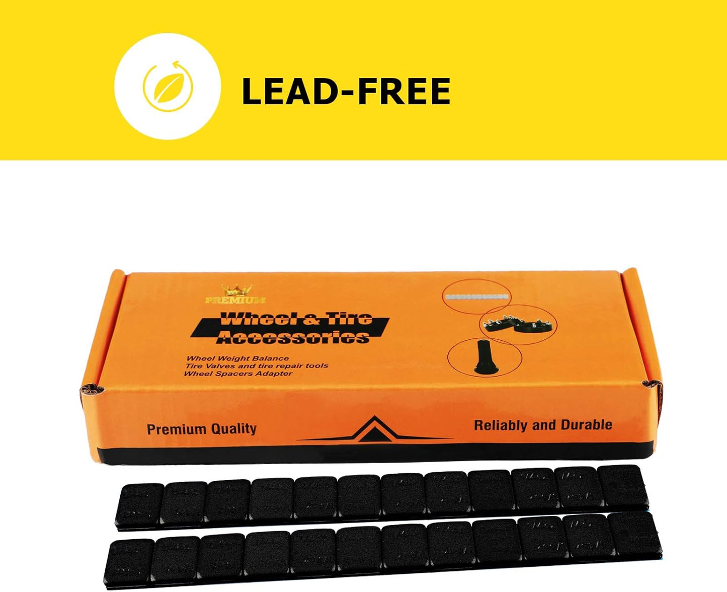 YIZBAP Wheel Weights Black 1/4oz, 72 oz/Box, 288pcs, with Strong Black Adhesive. 0.25 Ounce Stick on Wheel Weights for Cars, Trucks, SUVs, Motorcycle and Others