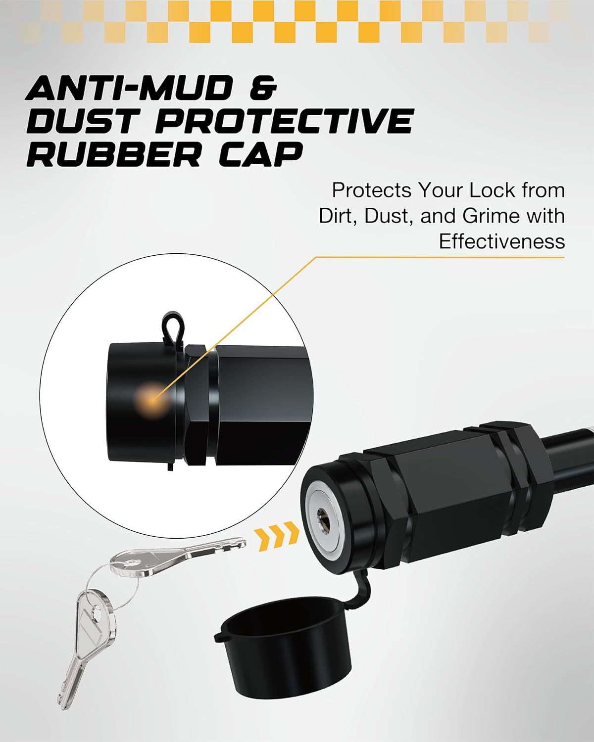 RETRUE Heavy-Duty Trailer Hitch Locks - 5/8" Pin for 2" and 2-1/2" Class III-IV Receivers, Includes 5 O-Rings and Weatherproof Caps, Ideal Trailer Accessories