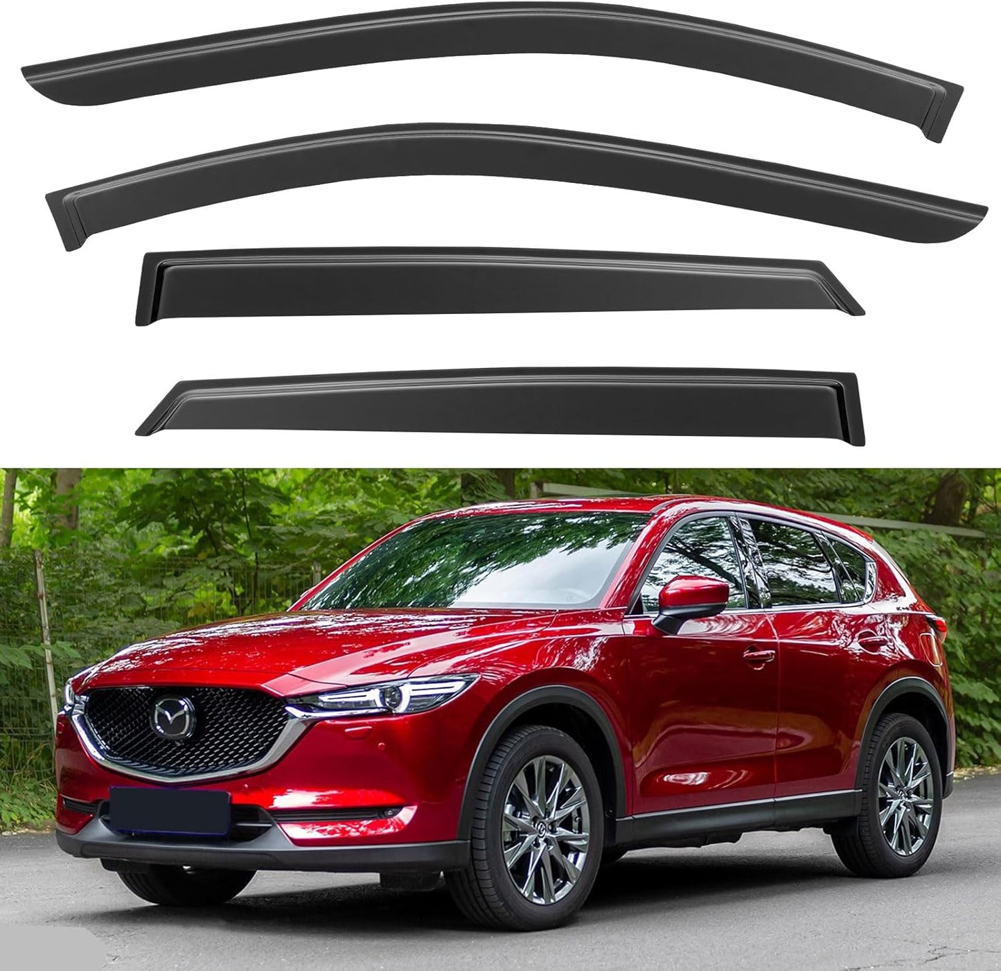 Window Visors Rain Guards Shield for 2017-2025 Mazda CX5, Out-Channel Window Vent Wind Deflectors Visors Shades for 17-25 CX-5