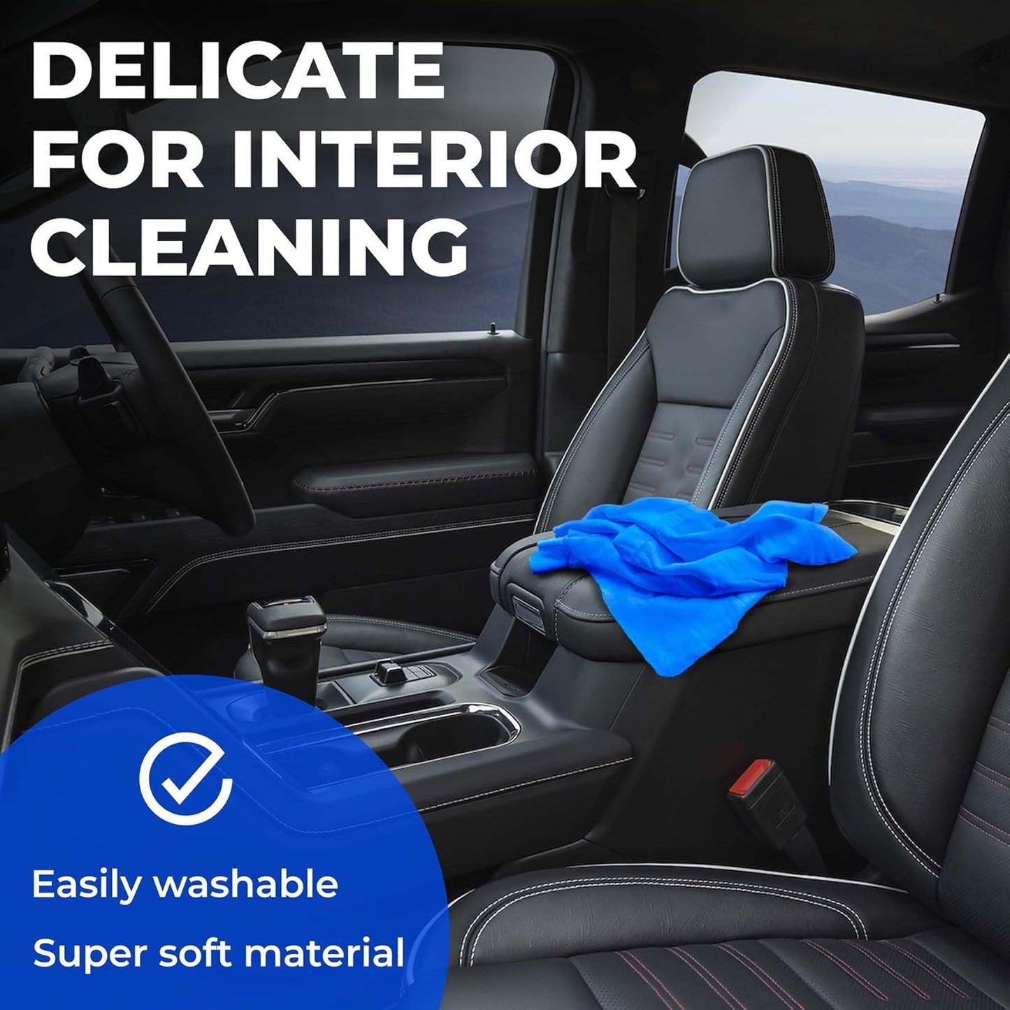 Premium XL Shammy Towel for Car - 2pk (34"x25") - Super Absorbent Chamois Cloth for Drying - Spots & Scratch-Free, Reusable