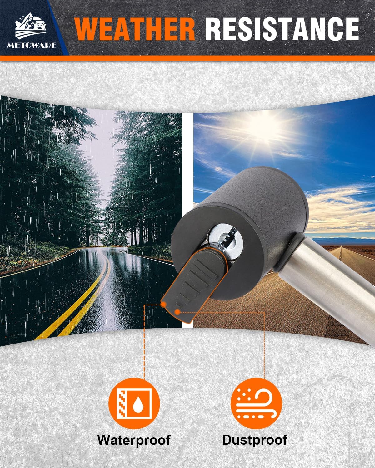 METOWARE Right-Angle Receiver Lock for Class I-IV, Stainless Steel, 1/2” and 5/8” Dual Bent Pin, Compatible with Most Hitches for Trailer Truck Car