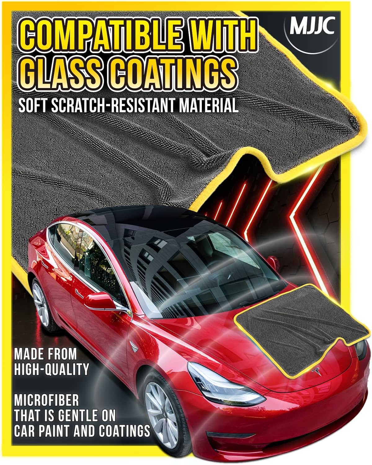 MJJC Pro Dryer Plush Silk Microfiber Drying Towel (20” x 20” (1-Pack)) Cars,Trucks, SUVs, RVs, Home