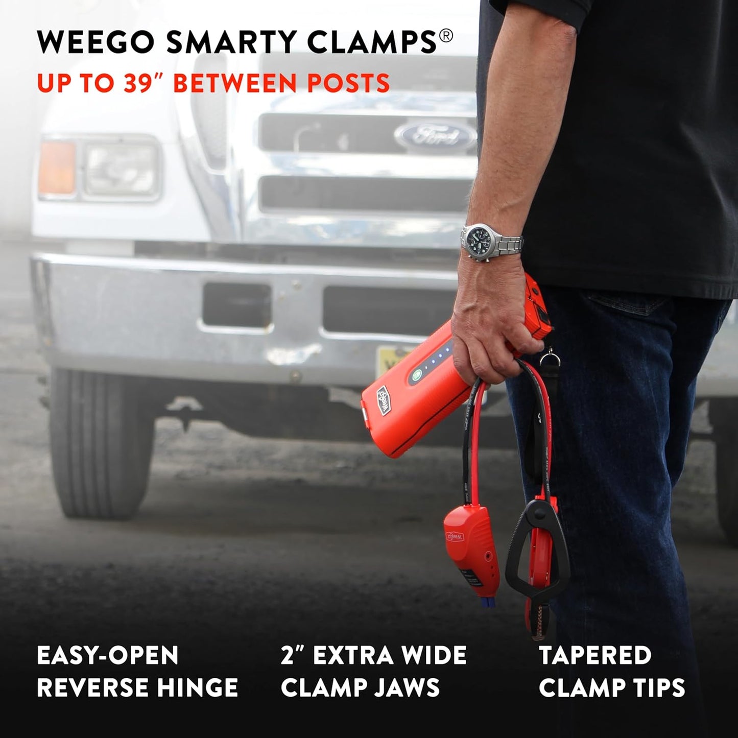 Weego N70 12V Portable Jump Starter, 2500 Peak Amp / 700 Cranking Amp, Patented Jumper Cables with Battery Pack, All Gas & 5L Diesel Engines (N70)