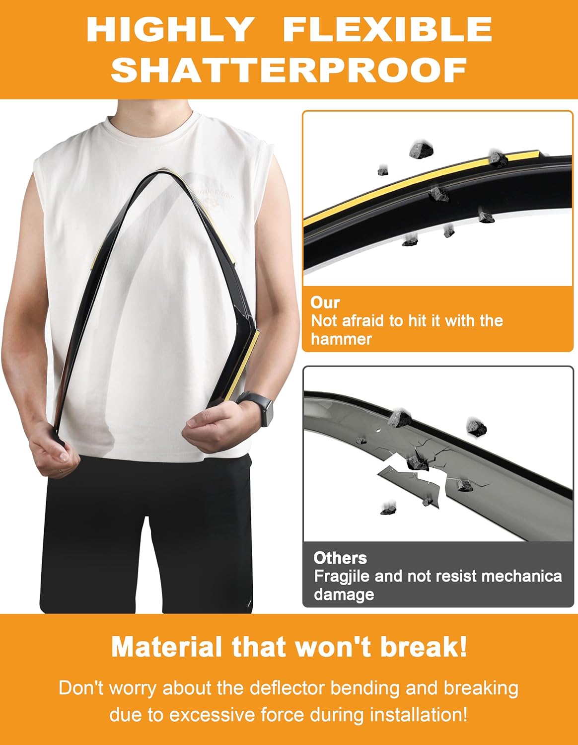 in-Channel Window Rain Guards Fit for Jeep Grand Cherokee(Not for L 3-Row) 2022-2025 Extra Durable Window Deflectors Vent Visors Shades Exterior Car Accessories Visors Rain Guards -4 pcs