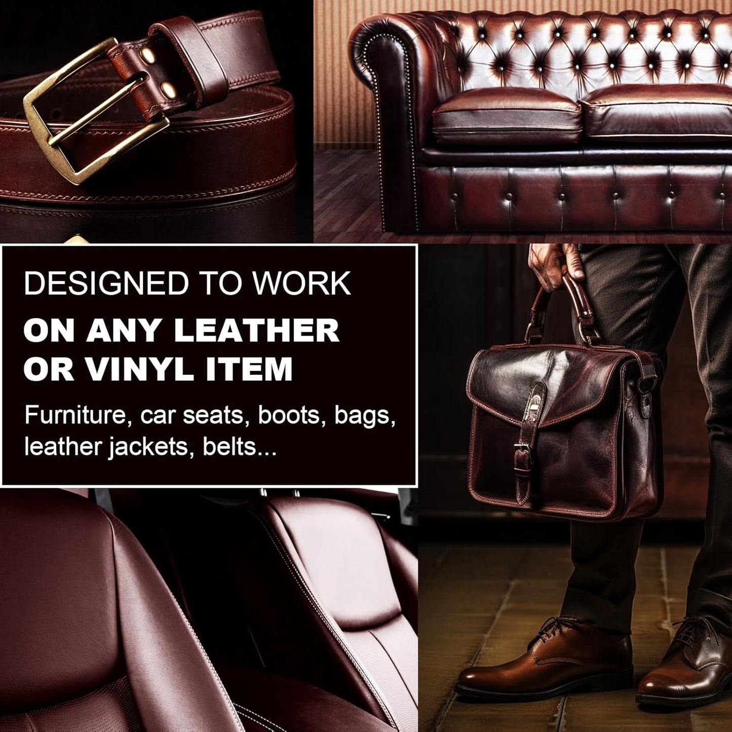 12oz Leather Recoloring Balm & 3.4oz Mink Oil Leather Conditioner kit,Tan Leather Color Repair Kits for Couches, Leather Couch Paint Scratch Repair for Furniture Car Sofa Shoes Leather Dye