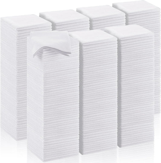 200 Pcs Microfiber Cleaning Cloth 16x16 Inch Microfiber Towels for Car Ultra Absorbent Cleaning Rags Reusable Lint Free Streak Free Detailing Towel for Car Washing Drying Dusting (White)