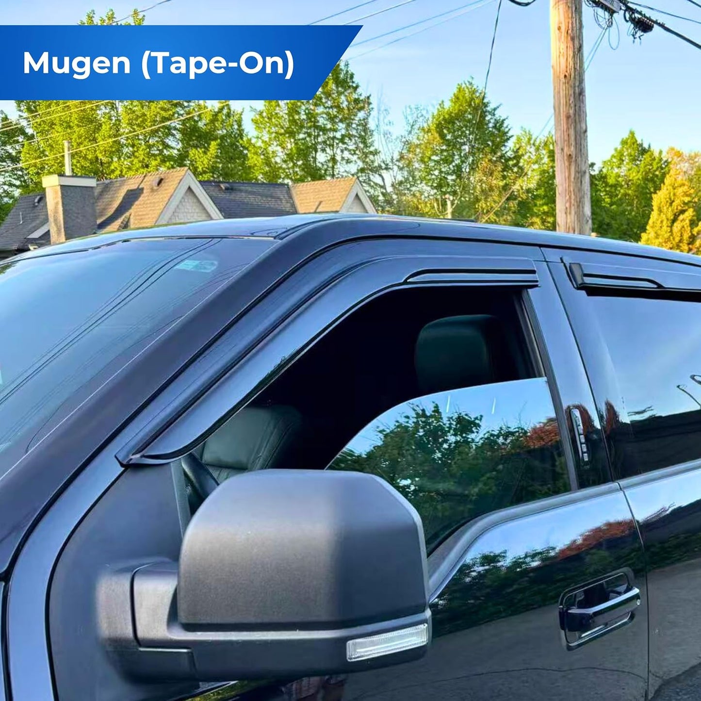 KPY Window Visor Compatible with Hyundai Accent Hatchback 2012-2017, 4PC Rain Guard Side Window Vent Deflectors Tape-On Mugen Style, 2012 2013 2014 2015 2016 2017