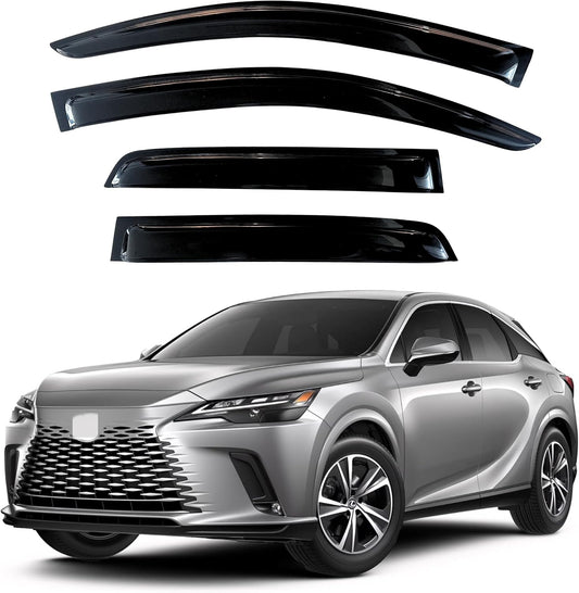 KPY Window Visor Compatible with Lexus RX350 RX350h RX500h 2023-2025, 4PC Rain Guard Side Window Vent Deflectors Tape-On Style, 2023 2024 2025