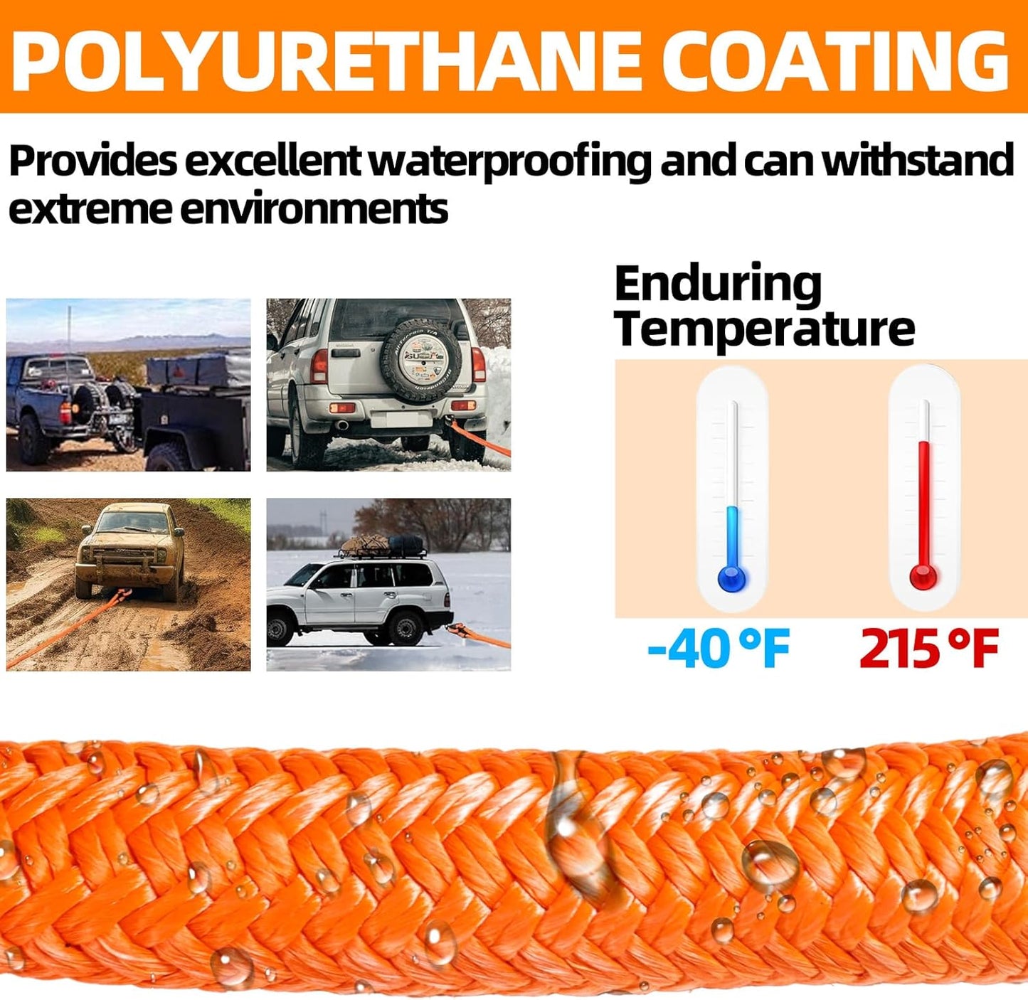 MITZONE Recovery Tow Strap,Heavy Duty Tow Strap Recovery Kit,Car Vehicle Heavy Duty Recovery Rope 37478 lbs for Diesel Trucks,SUV, ATV,Backhoe, Excavators,Ring Shackles,Storage Bag