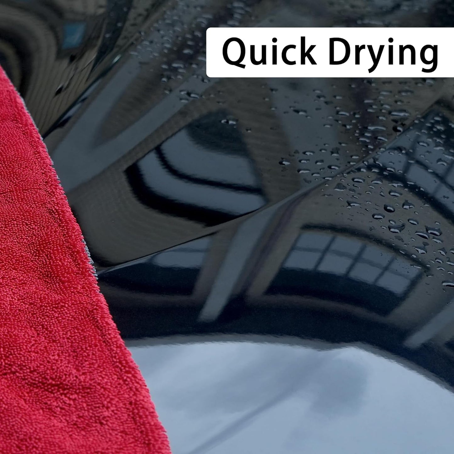 LIVOS 2 Pack Car Drying Towel, Premium Microfiber Towels for Cars, 1000GSM, Edgeless Twisted Loop Design, No Streaks, Scratches, or Water Spot, Absorbent Wash Towel, 18" x 24" (Red&Grey)