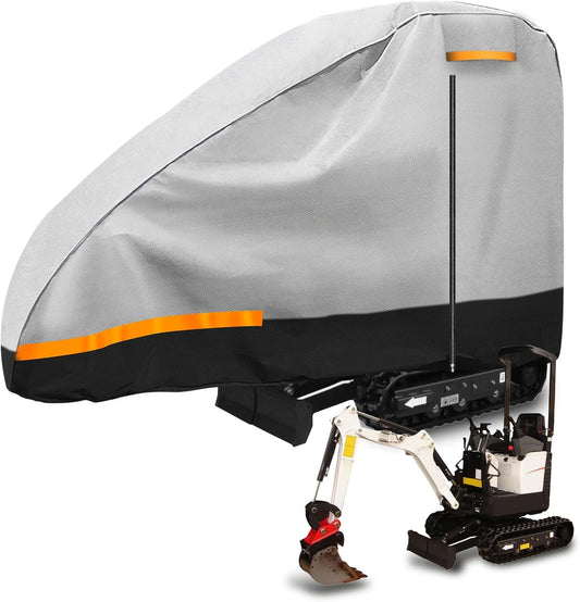 Car Cover Mini Excavator 2000lbs, Compatible with Bobcat E10/Kubota K008-3/Caterpillar 300.9D/Takeuchi TB210R/Yanmar Vio10-2, 420D Heavy Duty Oxford