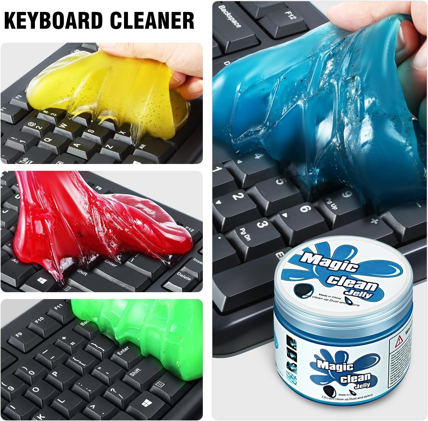 DNA MOTORING 4 Pack Car Cleaning Gels Auto Detailing Tools Cleaning Putty Car Interior Cleaner, Car Jelly Cleaner, Keyboard Cleaner, Car Cleaning Supplies Car Gifts for Men Women, TOOLS-00150