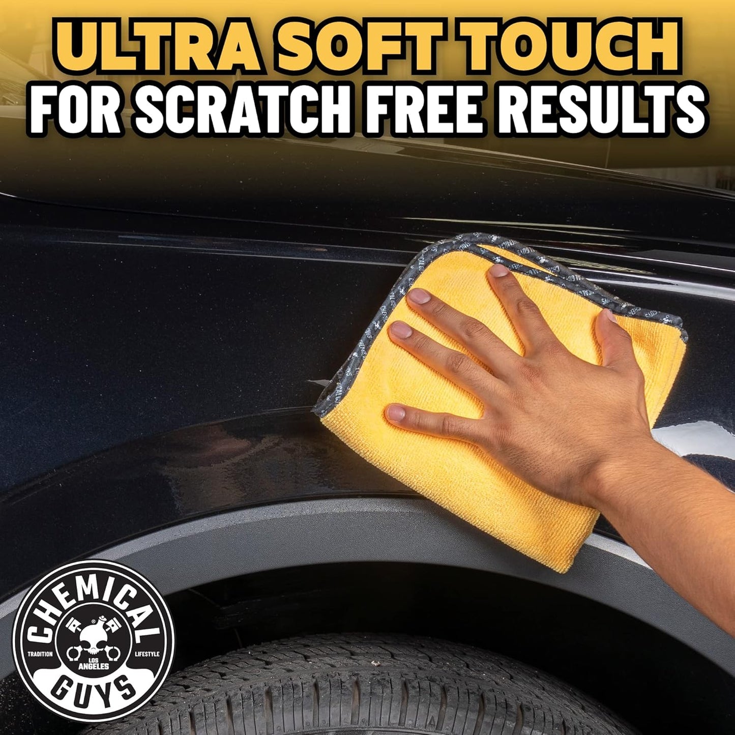 Chemical Guys ‎MIC721 Miracle Dryer Microfiber Drying Towel, (Great for Cars, Trucks, SUVs, RVs, Motorcycles & More), Yellow (36" x 25")