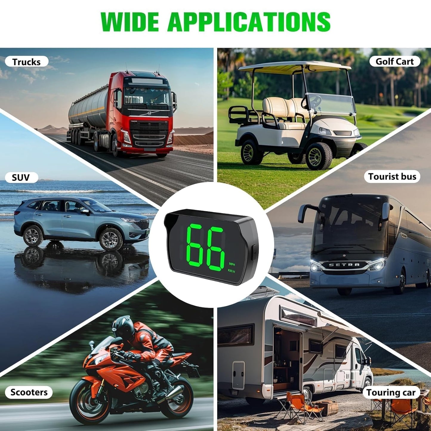 GPS Digital Speedometer for Car MPH, Golf Cart Universal HUD Speed Meter, Head Up Display Car Accessories with LED Large Font, Plug and Play for Car Truck Motor SUV All Vehicles