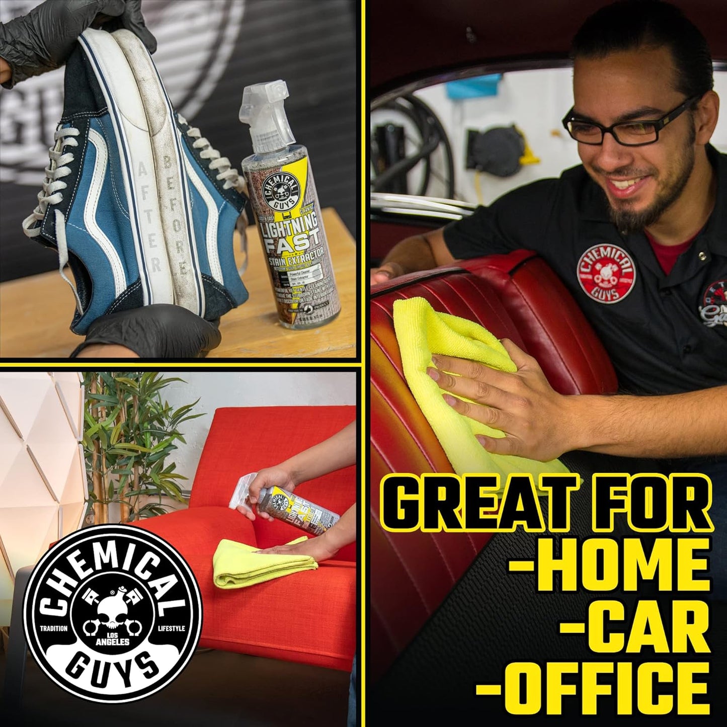 Chemical Guys SPI_191_16 Lightning Fast Carpet and Upholstery Stain Extractor, (Fabric, Upholstery, & Carpet), Safe for Cars, Home, Office, Furniture & More, 16 fl oz, Fresh Scent