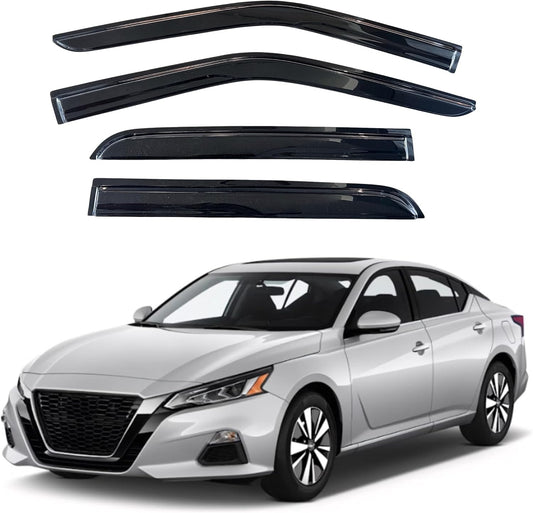 KPY Window Visor Compatible with Nissan Altima 2019-2025, 4PC Rain Guard Side Window Vent Deflectors Tape-On Mugen Style, 2019 2020 2021 2022 2023 2024 2025