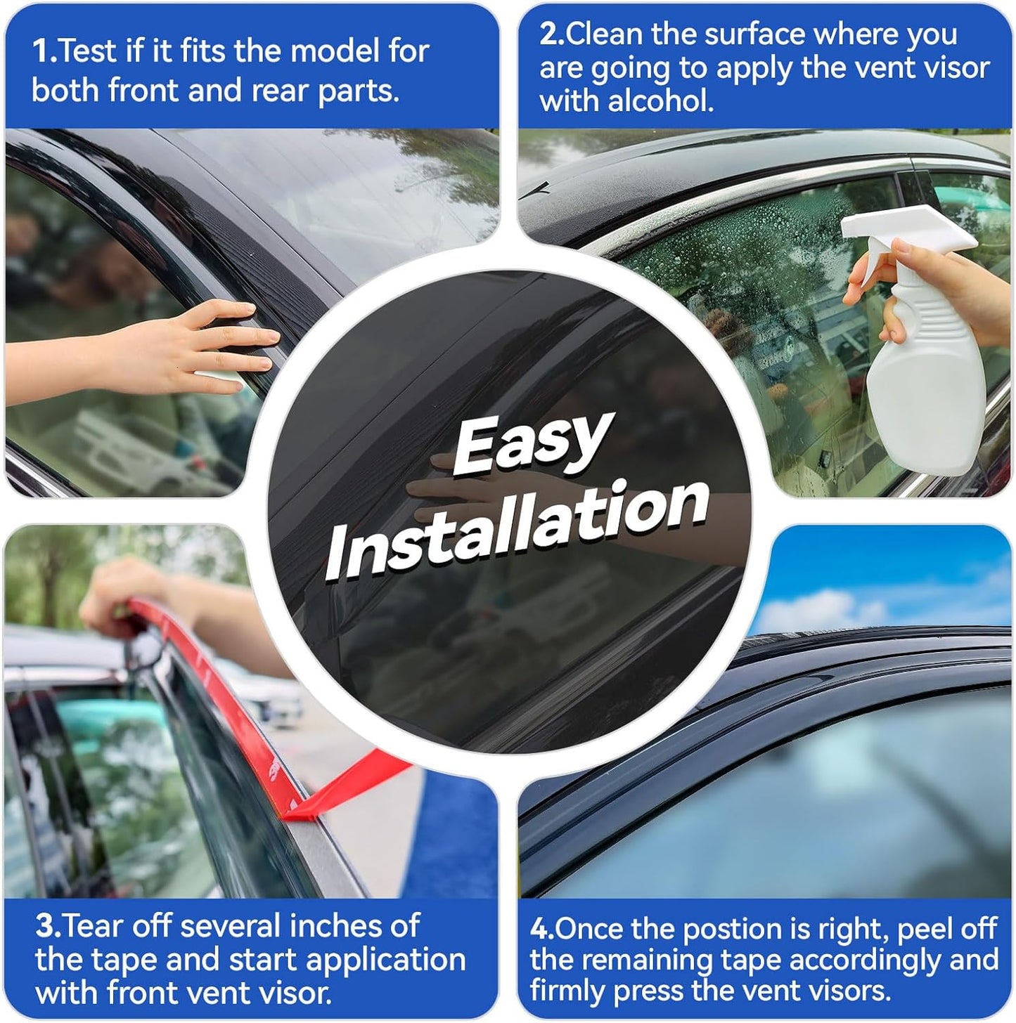 Window Visors Rain Guards Shield for 2008-2014 Dodge Avenger, Out-Channel Window Vent Wind Deflectors Visors Shades for 08-14 Dodge Avenger