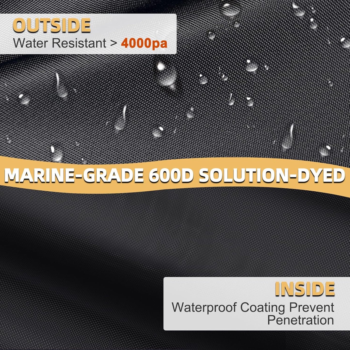 600D ATV Cover - Waterproof & Windproof 4 Wheeler Covers Outdoor Storage, Heavy Duty Quad Wheeler Cover Accessories Fit for Polaris Yamaha Suzuki Honda, 95" L * 50" W * 48" H, Black
