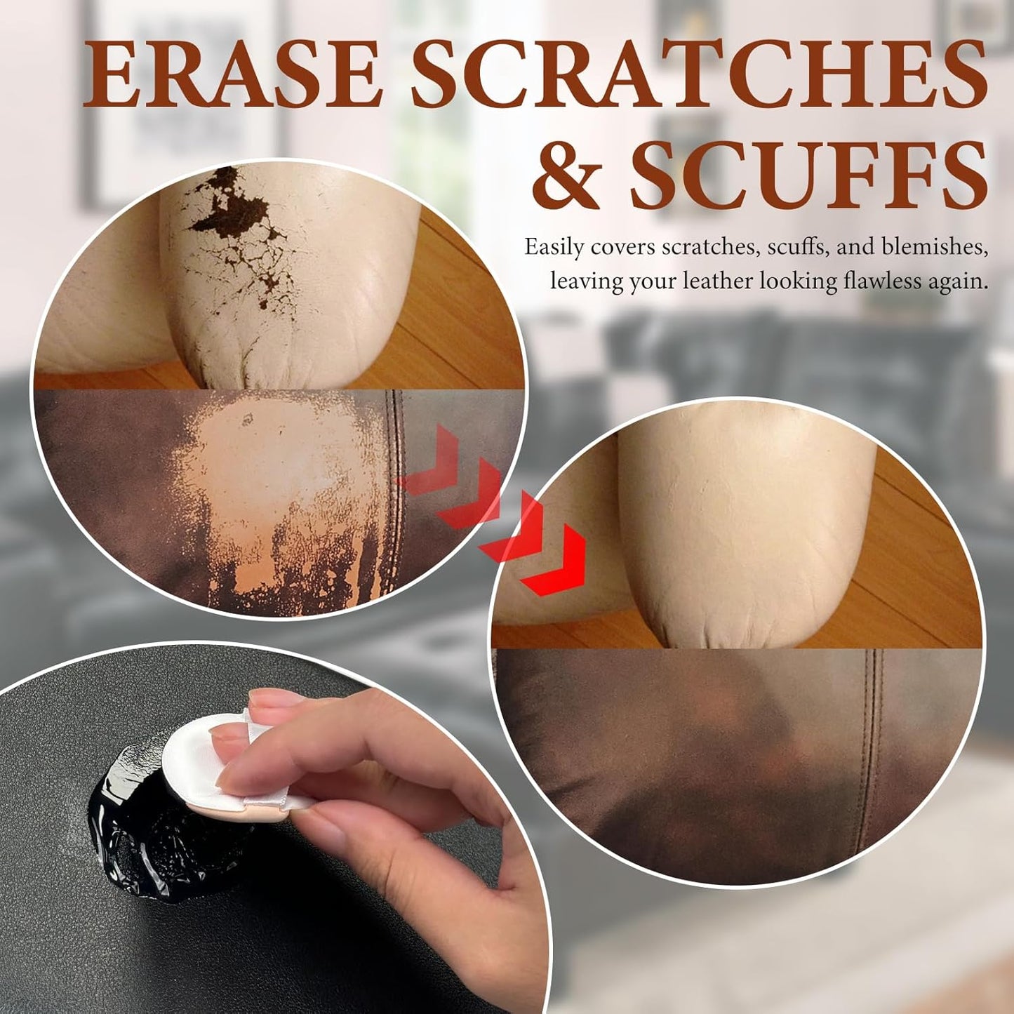 Leather Recoloring Balm Leather Color Restorer Scratch Repair Leather Paint for Furniture Couches Car Seats Shoes Bags Leather Dye and Scratched Leather with Leather Conditioner - Gray