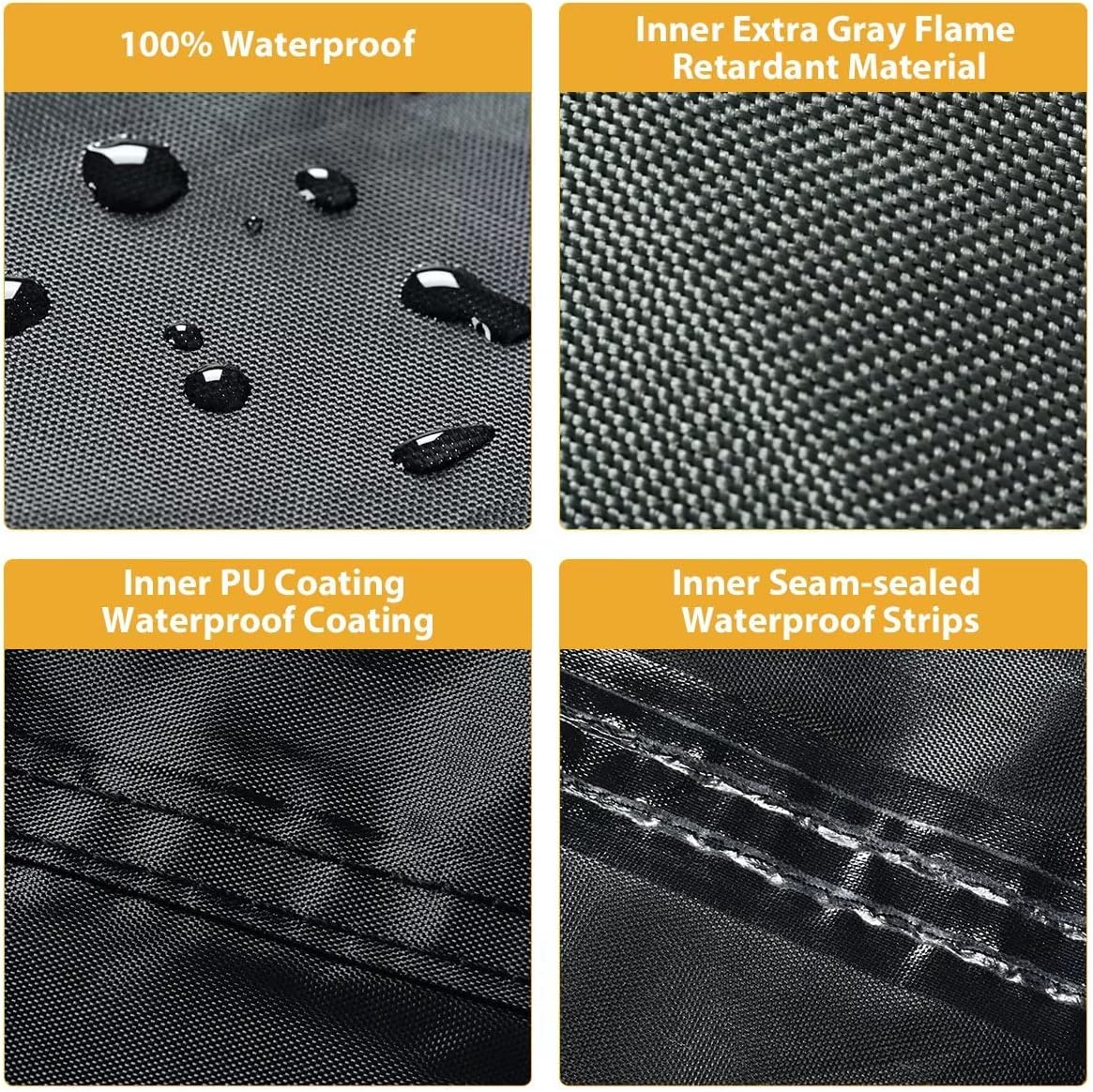 Motorcycle Cover Waterproof Outdoor 104 inches Length All Season Universal Protection, Coverado Scooter Covers with Inner Flame Retardant Fabric and Seam PU Tapes, Fit for Harley Davidsion Yamaha etc