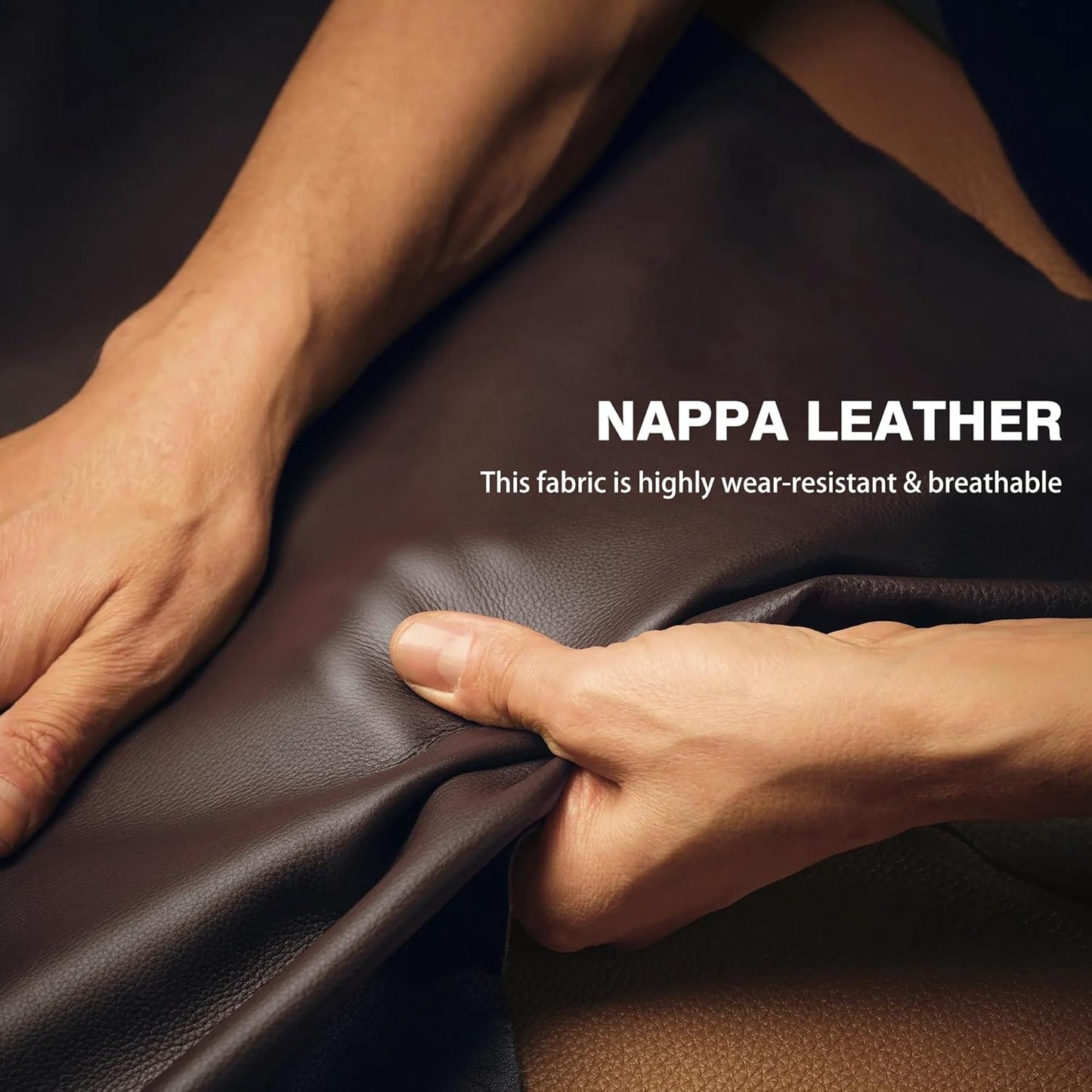 【2025 Model】 Breathable Soft Leather Car Steering Wheel Cover for Men Women, Non-Slip, Comfortable,Universal 15 inches Steering Wheels, Brown