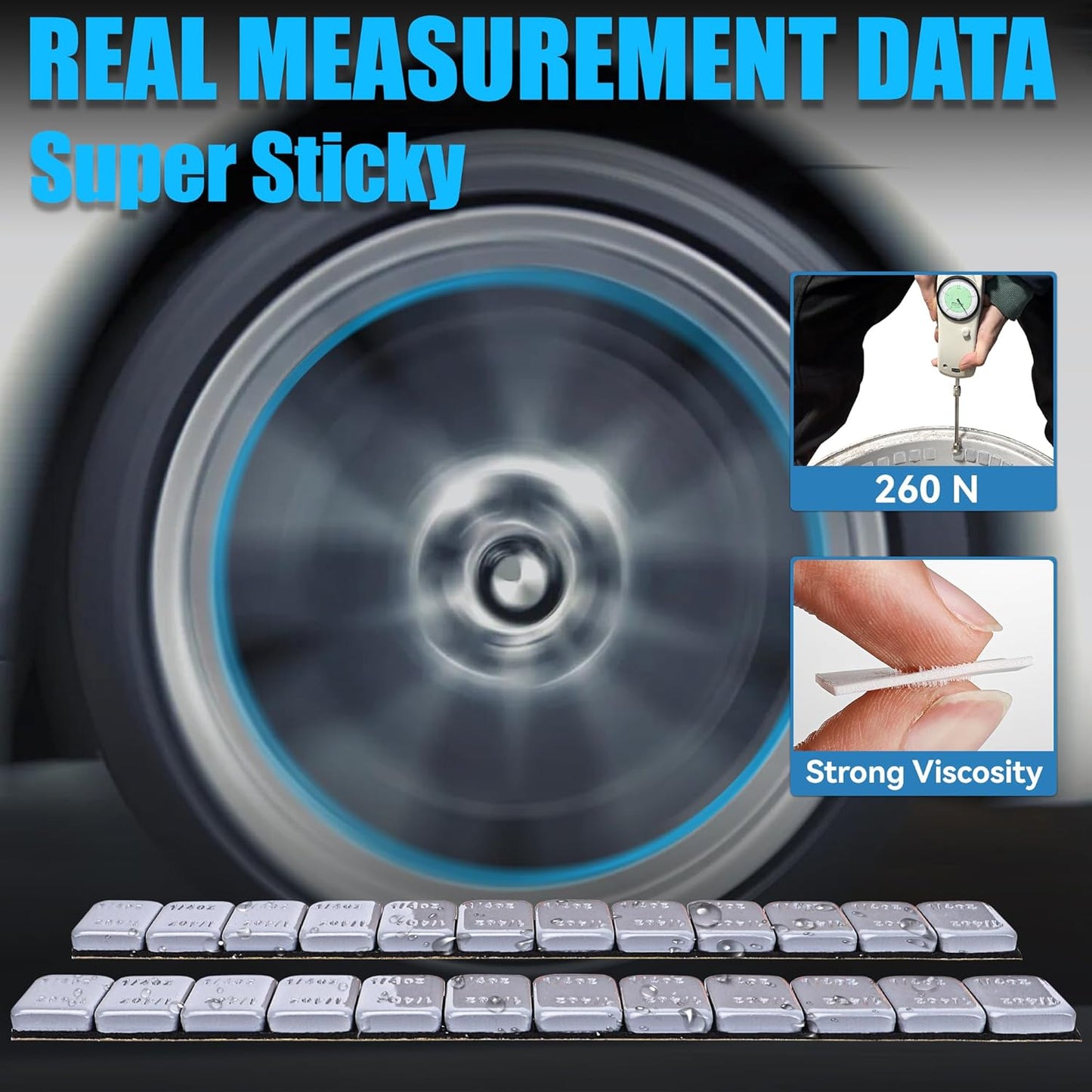 0.25 Oz Gray Adhesive Wheel Weights（715pcs,11lbs/5kg）,1/4 Oz Stick on Wheel Weights for Cars, Trucks, SUVs, Motorcycles, Low Profile