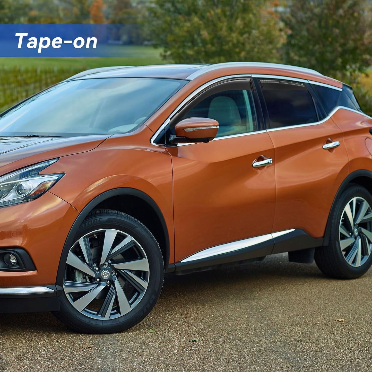 Window Visors Rain Guards for 2015-2024 Nissan Murano, Out-Channel Window Vent Wind Deflectors Visors Shades for 15-24 Murano S SV SL Platinum, Tape-on