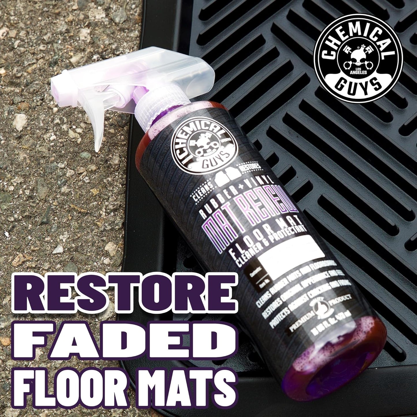 Chemical Guys Mat Renew Rubber + Vinyl Floor Mat Cleaner and Protectant, Safe for Cars, Trucks, SUVs, Motorcycles, RVs & More, Extra Large 32 fl oz