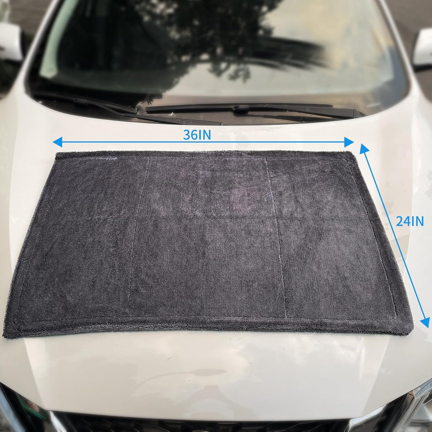 belhope 2 Pack Microfiber Towels for Cars, 24"x36" Extra Large Super Absorbent Car Drying Towel Detailing, No Streaks, Scratches and Water Spots