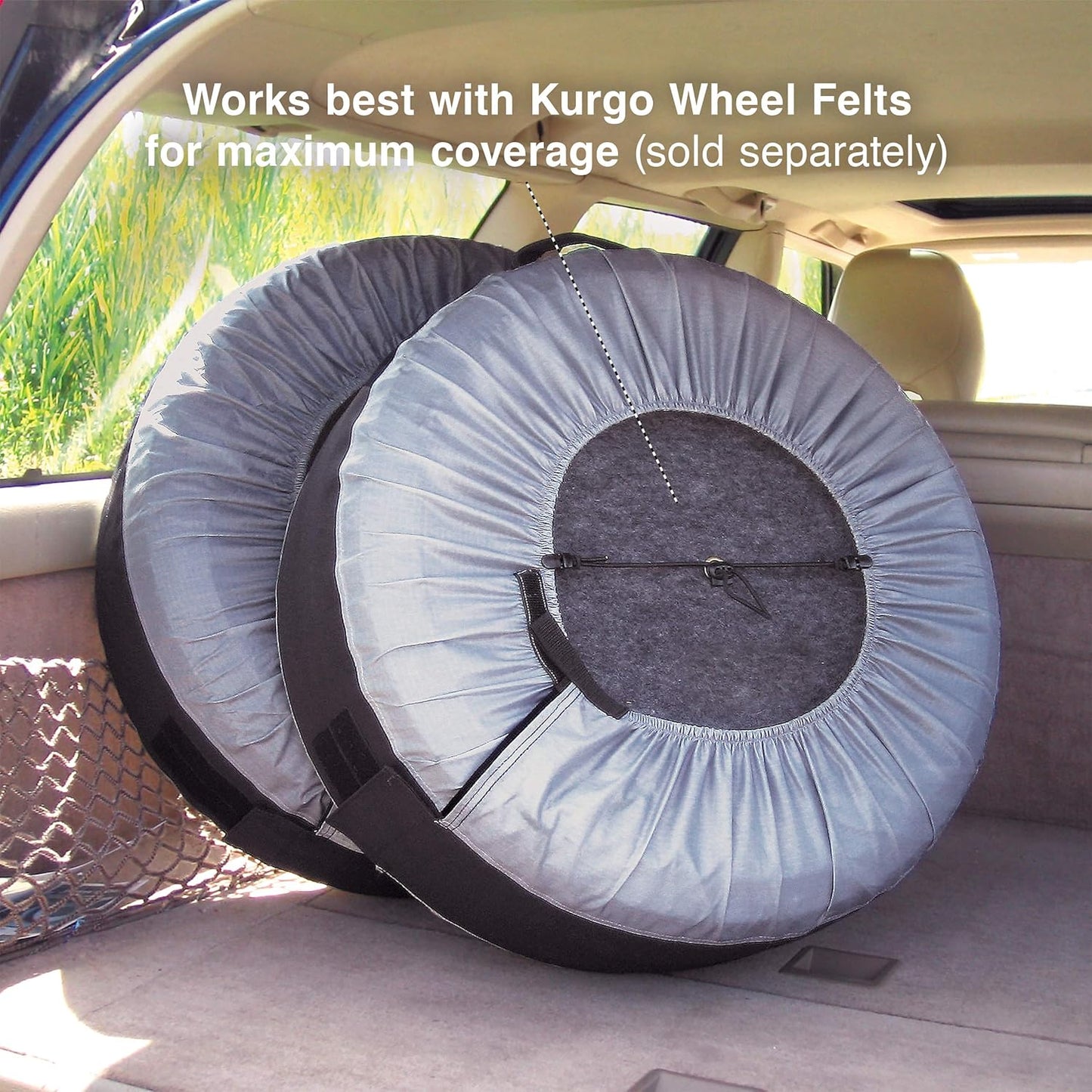 Kurgo Seasonal Tire Tote | Spare Tire Cover | Portable Wheel Bags | Winter Tire Cover | Eco-Friendly Tire Totes | Handle for Easy Transportation | Universal Fit