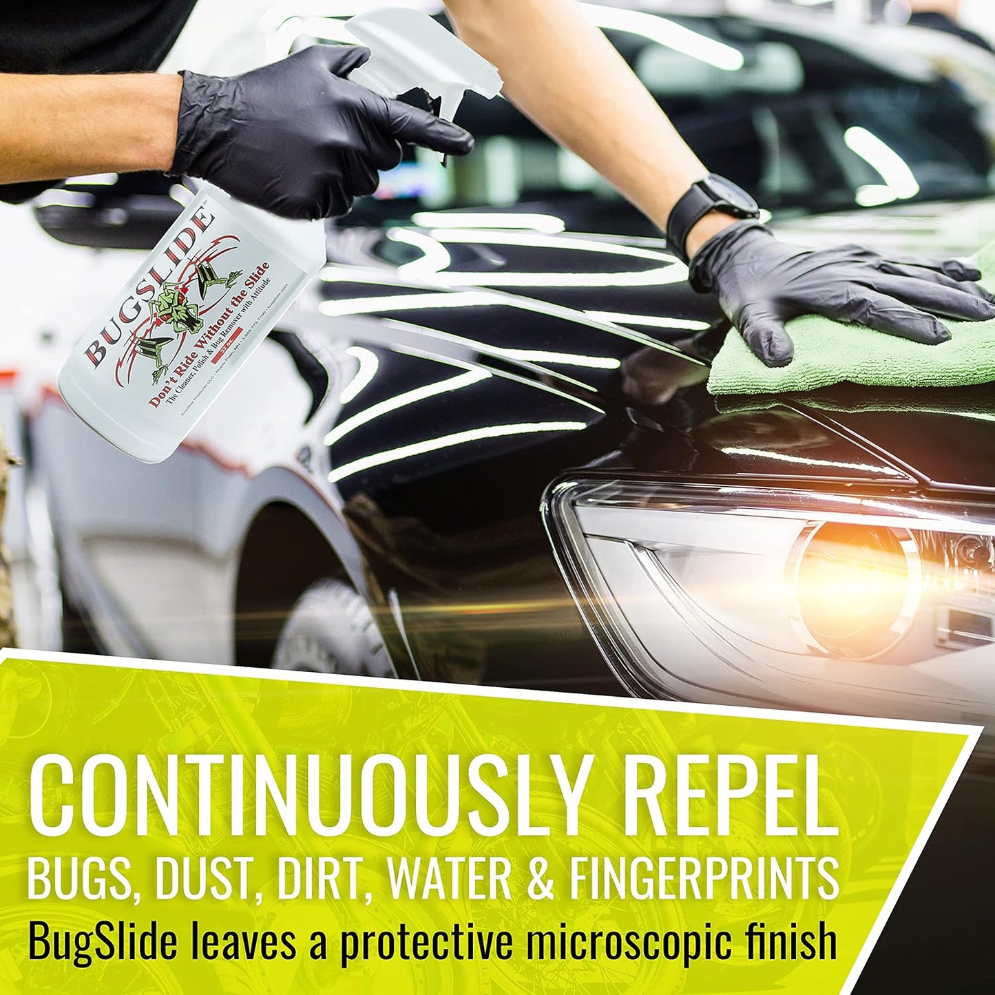 BugSlide 64 Oz Cleaner Refill for Spray Bottles & Travel Kits - All Surfaces Cleaning and Detailing Solution for Vehicle Interior and Exterior Use - Shines, Degreases, Polishes